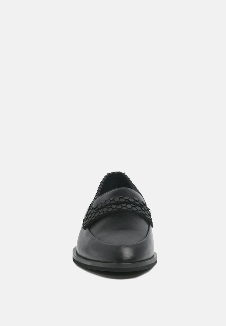 Rag & Co NADIA Black Leather Penny Loafers Loafers & Ballerinas 5 Rag & Co NADIA Black Leather Penny Loafers Loafers & Ballerinas