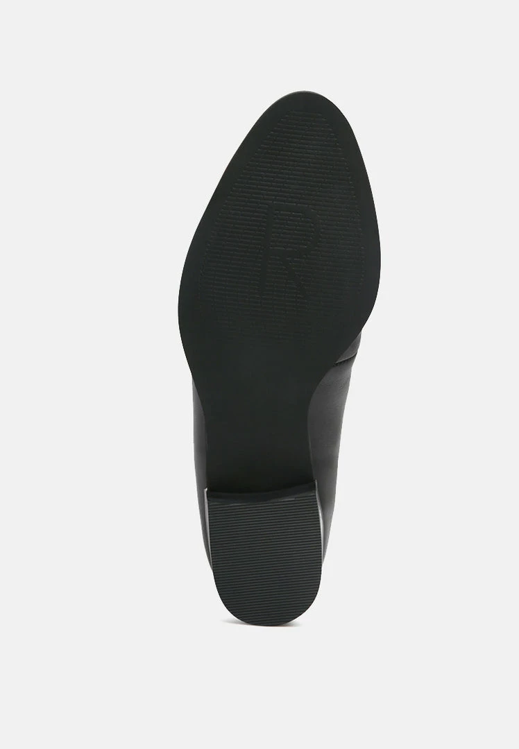 Rag & Co NADIA Black Leather Penny Loafers Loafers & Ballerinas 9 Rag & Co NADIA Black Leather Penny Loafers Loafers & Ballerinas