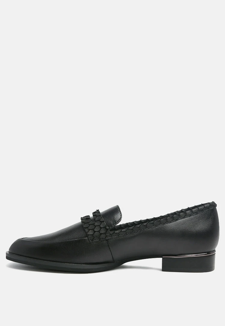 Rag & Co NADIA Black Leather Penny Loafers Loafers & Ballerinas 6 Rag & Co NADIA Black Leather Penny Loafers Loafers & Ballerinas