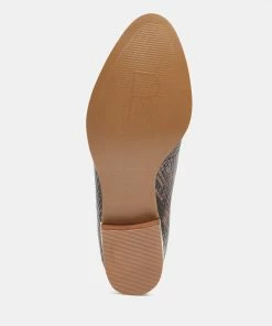 Rag & Co Loafers & Ballerinas NADIA Brown Snake Textured Loafers