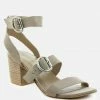 Rag & Co Sandals NELLA Nude Stacked Heel Leather Sandal 1 Rag & Co Sandals NELLA Nude Stacked Heel Leather Sandal