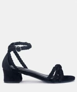 Rag & Co Sandals NICOLA Braided Leather Block Heel Sandal
