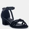 Rag & Co Sandals NICOLA Braided Leather Block Heel Sandal