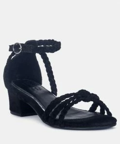 Rag & Co Sandals NICOLA Braided Leather Block Heel Sandal