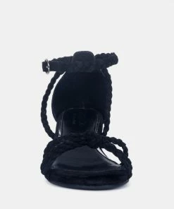 Rag & Co Sandals NICOLA Braided Leather Block Heel Sandal