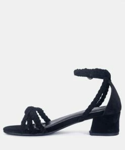 Rag & Co Sandals NICOLA Braided Leather Block Heel Sandal