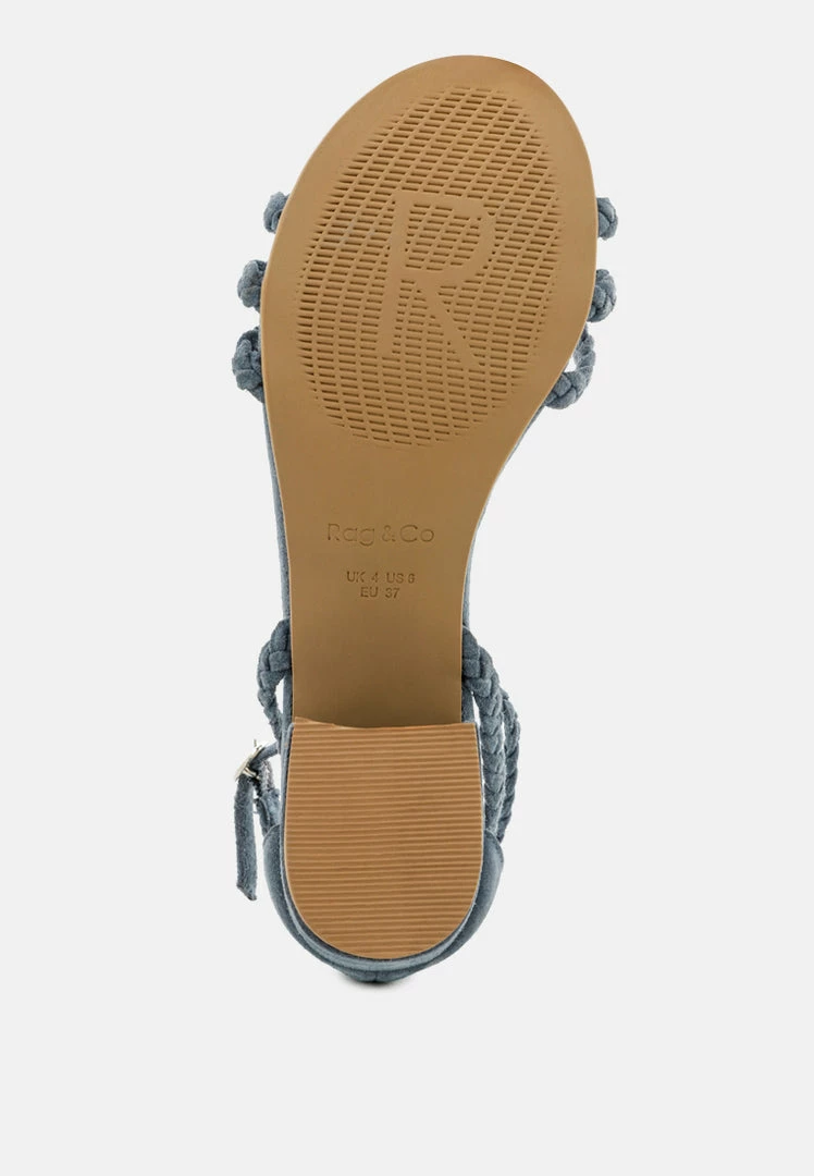 Rag & Co Sandals NICOLA Denim Block Heel Sandal 9 Rag & Co Sandals NICOLA Denim Block Heel Sandal