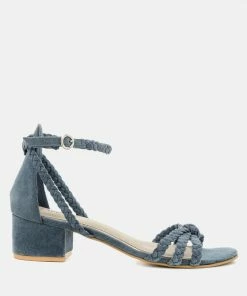 Rag & Co Sandals NICOLA Denim Block Heel Sandal