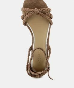 Rag & Co NICOLA Taupe Block Heel Sandal Sandals