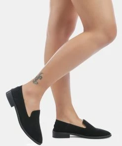 Rag & Co OLIWIA Black Classic Suede Loafers