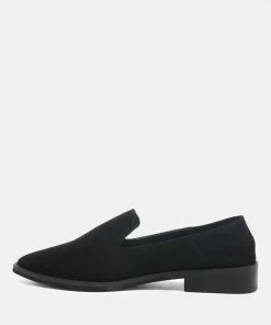 Rag & Co OLIWIA Black Classic Suede Loafers