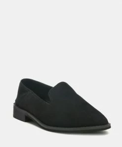 Rag & Co OLIWIA Black Classic Suede Loafers