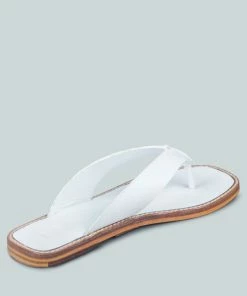 Rag & Co X OLSEN Broad Thong Flats In White 11 Rag & Co X OLSEN Broad Thong Flats In White