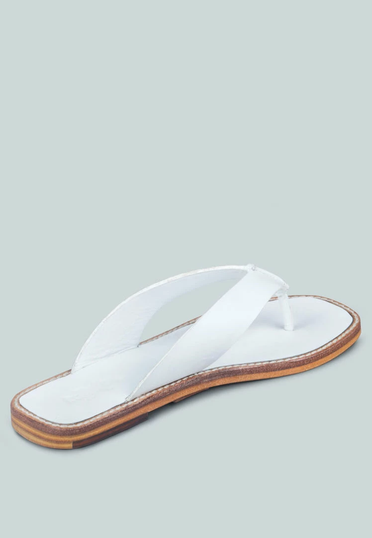 Rag & Co X OLSEN Broad Thong Flats In White 7 Rag & Co X OLSEN Broad Thong Flats In White