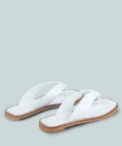 Rag & Co X OLSEN Broad Thong Flats In White 10 Rag & Co X OLSEN Broad Thong Flats In White
