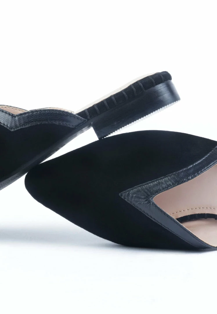 Rag & Co ORLA Black Classic Suede Walking Mules 4 Rag & Co ORLA Black Classic Suede Walking Mules