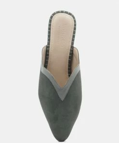 Rag & Co Flats ORLA Grey Classic Suede Walking Mules