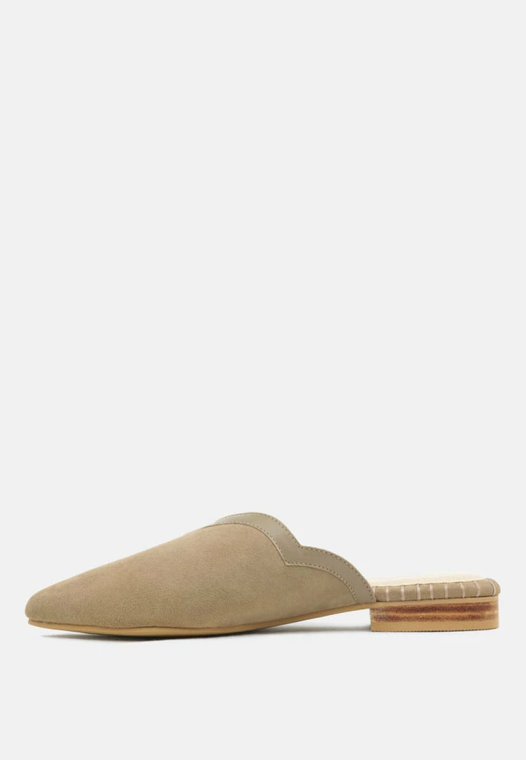 Rag & Co ORLA Taupe Classic Suede Walking Mules 6 Rag & Co ORLA Taupe Classic Suede Walking Mules