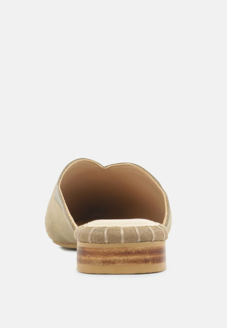 Rag & Co ORLA Taupe Classic Suede Walking Mules 7 Rag & Co ORLA Taupe Classic Suede Walking Mules