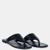 Rag & Co OROFER Black Soft Leather Luxury Thong Flats 2 Rag & Co OROFER Black Soft Leather Luxury Thong Flats