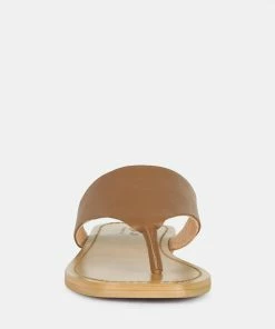 Rag & Co OROFER Tan Soft Leather Luxury Thong Flats 10 Rag & Co OROFER Tan Soft Leather Luxury Thong Flats