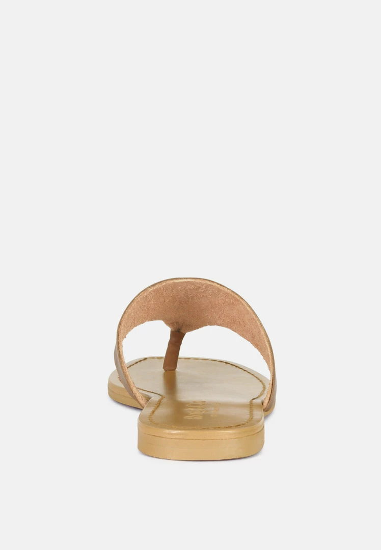 Rag & Co OROFER Tan Soft Leather Luxury Thong Flats 7 Rag & Co OROFER Tan Soft Leather Luxury Thong Flats