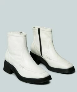 Rag & Co X OXMAN Classic White Ankle Boot Boots