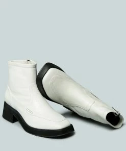 Rag & Co X OXMAN Classic White Ankle Boot Boots