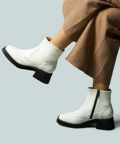 Rag & Co X OXMAN Classic White Ankle Boot Boots