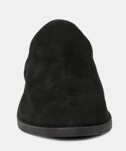 Rag & Co PALMA Black Stacked Heel Mules