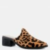 Rag & Co PALMA Leopard Print Stacked Heel Mules