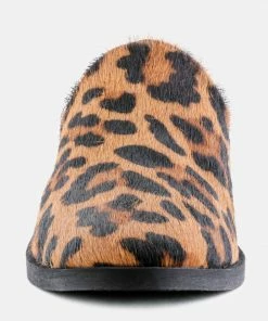 Rag & Co PALMA Leopard Print Stacked Heel Mules