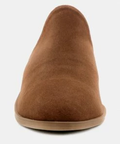 Rag & Co PALMA Tan Stacked Heel Mules