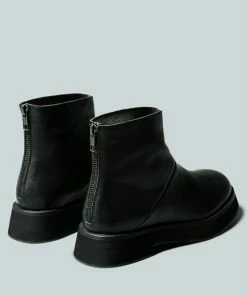 Rag & Co X PALTROW Zip-up Black Ankle Boot Boots