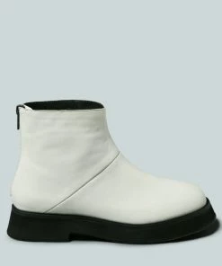 Rag & Co X PALTROW Zip-up White Ankle Boot Boots