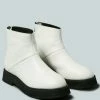 Rag & Co X PALTROW Zip-up White Ankle Boot Boots