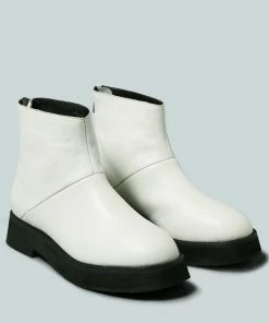 Rag & Co X PALTROW Zip-up White Ankle Boot Boots
