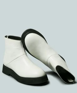 Rag & Co X PALTROW Zip-up White Ankle Boot Boots