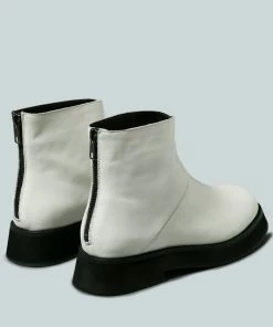 Rag & Co X PALTROW Zip-up White Ankle Boot Boots