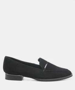 Rag & Co PAULINA Black Suede Leather Loafers Loafers & Ballerinas 10 Rag & Co PAULINA Black Suede Leather Loafers Loafers & Ballerinas