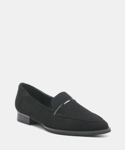 Rag & Co PAULINA Black Suede Leather Loafers Loafers & Ballerinas