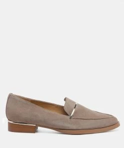 Rag & Co PAULINA Taupe Suede Slip-on Loafers Loafers & Ballerinas