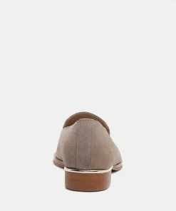 Rag & Co PAULINA Taupe Suede Slip-on Loafers Loafers & Ballerinas