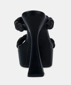 Rag & Co PIN-UP Black Braided High Heel Sandals