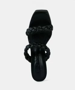 Rag & Co PIN-UP Black Braided High Heel Sandals