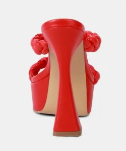 Rag & Co PIN-UP Red Braided High Heel Sandals