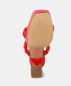 Rag & Co PIN-UP Red Braided High Heel Sandals