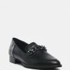 Rag & Co Loafers & Ballerinas POLA Black Leather Horsebit Loafers