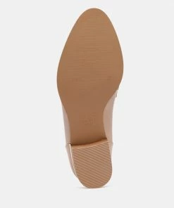 Rag & Co POLA Nude Leather Horsebit Loafers Loafers & Ballerinas