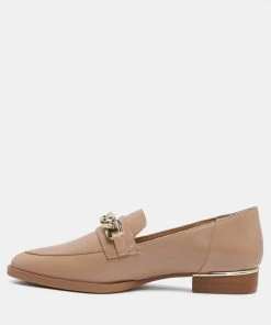 Rag & Co POLA Nude Leather Horsebit Loafers Loafers & Ballerinas